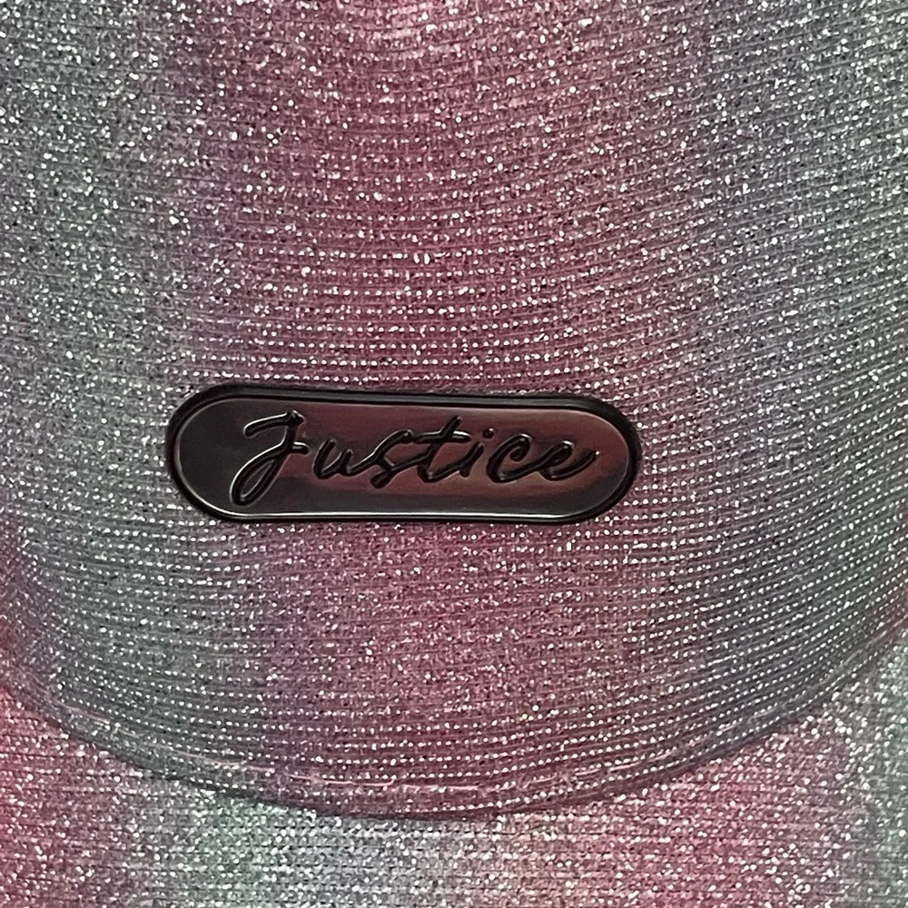 NWOT Justice Glittery Pink and Blue Teen Hat